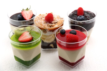 Different colorful of panacotta