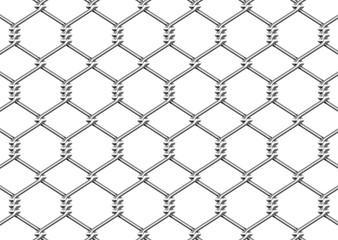 mesh wire for fencing on a white background