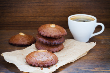 almond cookies cup of coffee