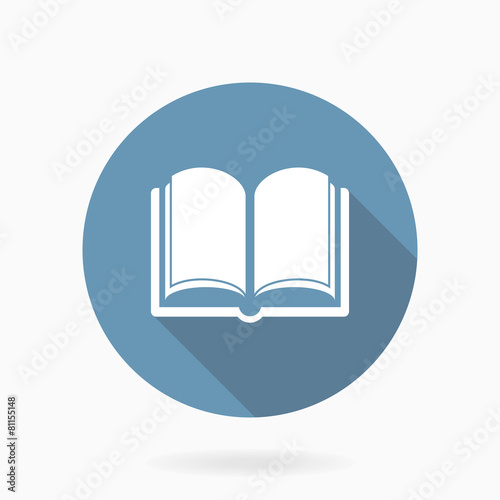 "Book Icon With Flat Design. Blue and White Colors" Stock photo and