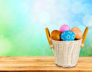 Easter. Easter Basket on White