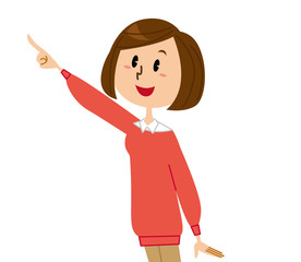 女性　指差し