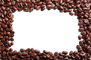Coffee beans on white background