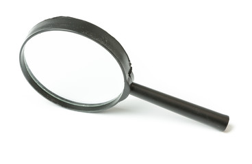 Black Magnifying glass isolated on white