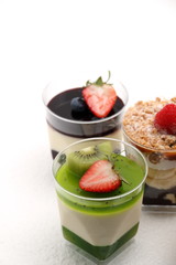 Different colorful of panacotta