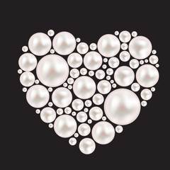 Pearl Heart Background. Vector Illustration