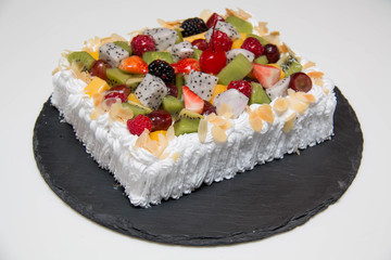 Fruits cake fresh cream