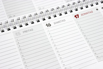 Terminkalender, Date calendar, blanko