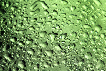 drops on green glass
