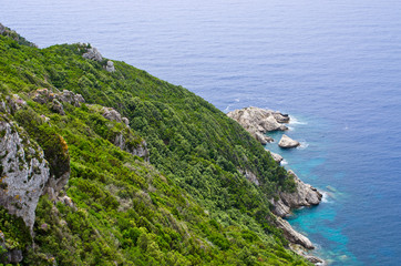 Green coast in Mediterranean country