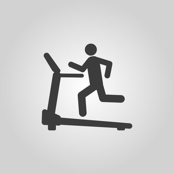 Cross trainer machine icon. Running symbol