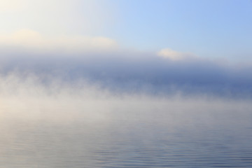 dense fog over the river