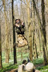 Beautiful army girl with gun