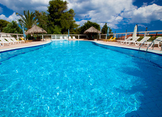 Swimming pool with stair at hotel