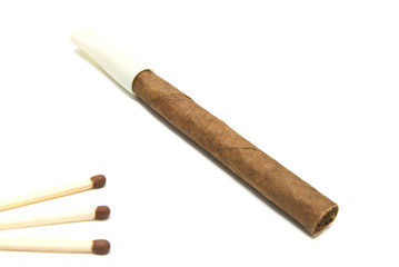 Cigarillo and three matches