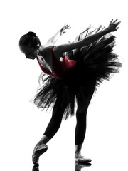 young woman ballerina ballet dancer dancing silhouette