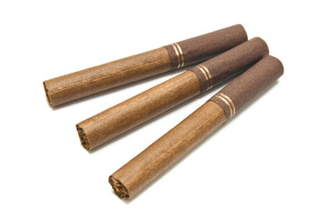 three cigarettes closeup