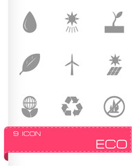Vector black eco icon set
