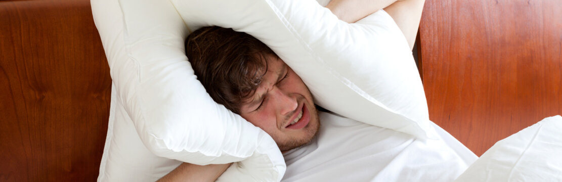 Man can't sleep because of noise