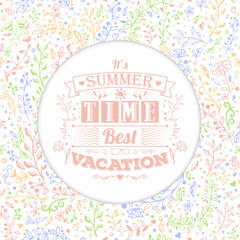 Floral seamless pattern. Vintage typography spring lettering