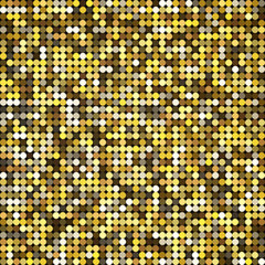 Vector golden abstract retro vintage pixel mosaic background of