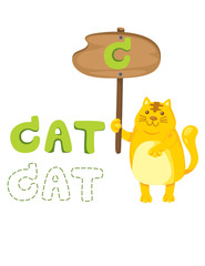 animal alphabet c with cat
