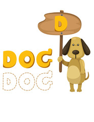 animal alphabet d with dog