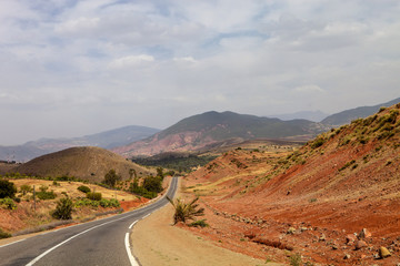 asphalt road in the countryside of central Morocco