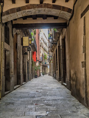 Small street in Barcelona Gothic quarter
