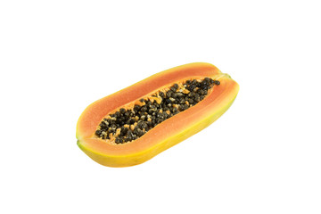 Papaya on white background