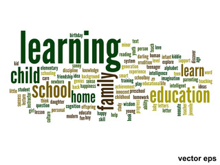 Vector conceptual  education word cloud