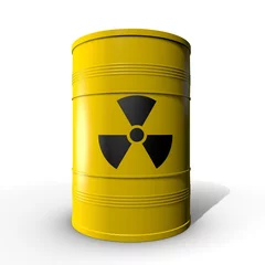 Tapeten Gele ton met radioactieve vloeistof © emieldelange