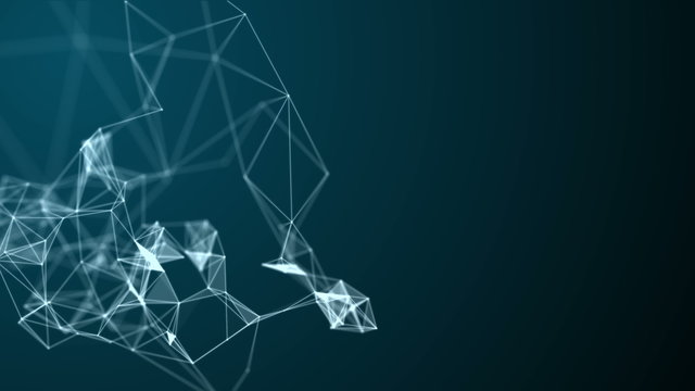 Molecular structure on dark blue background