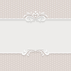 Paper background, frame with ornamental seamless borders