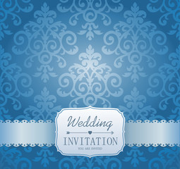 Ornate damask background. Invitation to the wedding