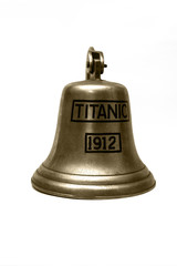 titanic ship  bell  on white background