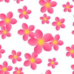 Seamless pattern with pink flowers