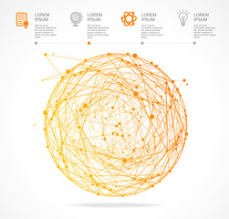 Vector abstract orange sphere infographics. Flat Design
