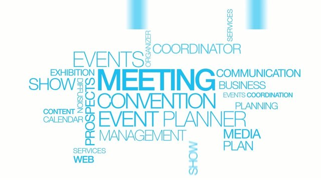 Meeting convention event planner word tag cloud events