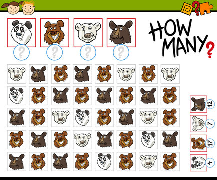 counting game cartoon illustration