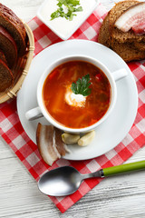 Ukrainian beetroot soup - borscht,