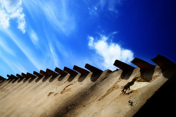 roof against cloudy sky