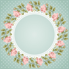 Vintage frame with roses