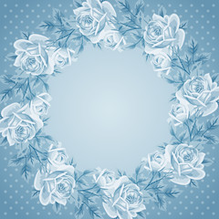 Vintage frame with roses