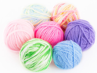 Multi-colored balls of threads for knitting 