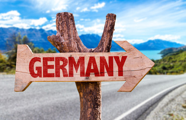 Germany sign with road background