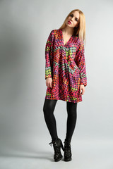 Expressive young model on gray background