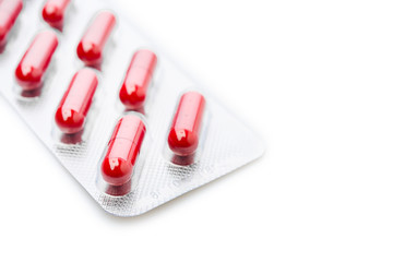 Pills in blister pack closeup