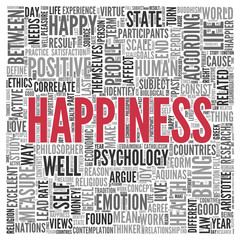 HAPPINESS Concept Word Tag Cloud Design