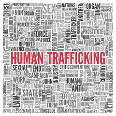 HUMAN TRAFFICKING Concept Word Tag Cloud Design